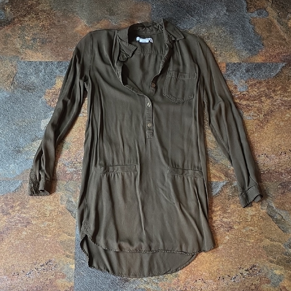 Lacoste Olive Shirt Dress Size 34